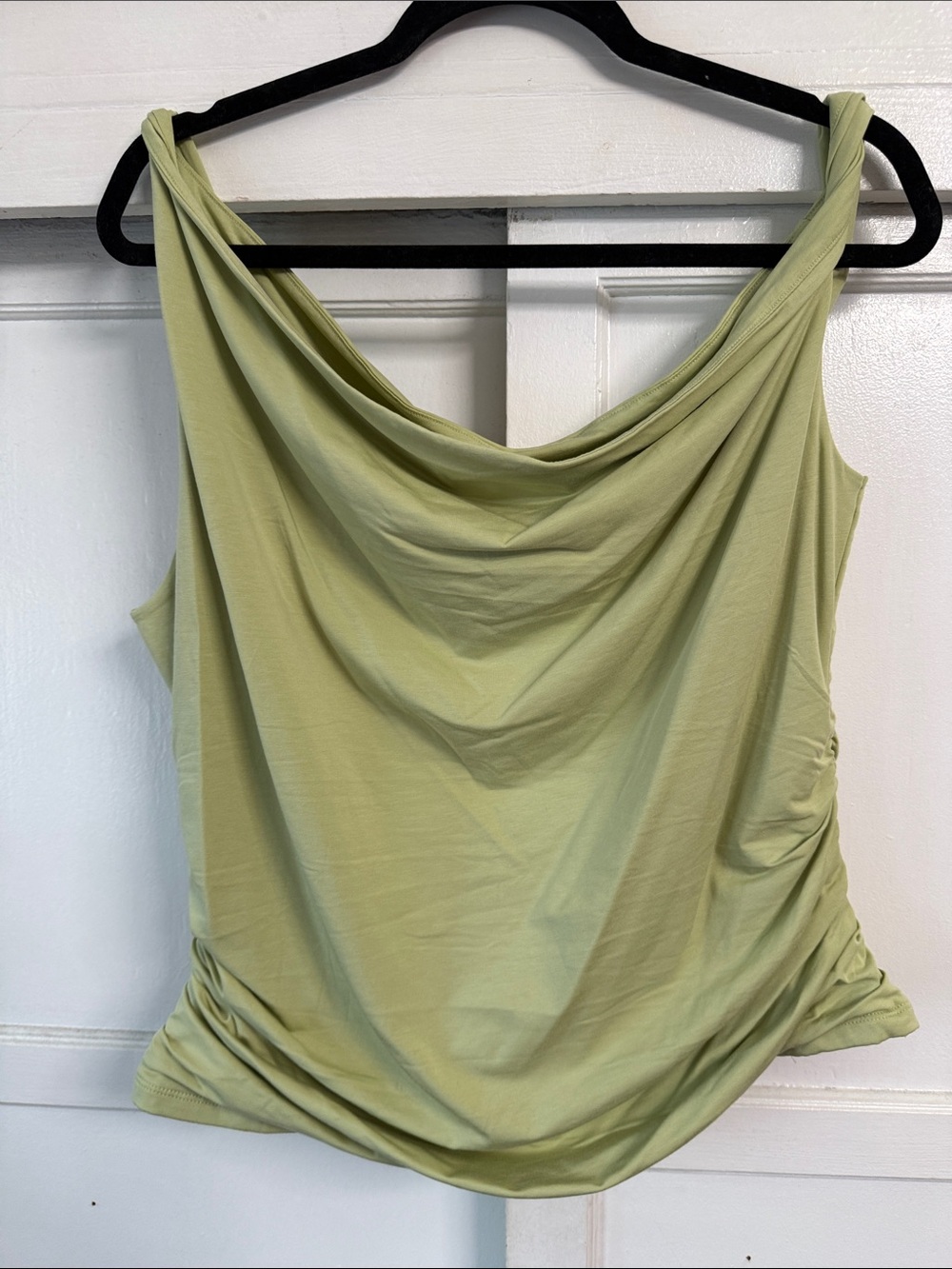 Abercrombie & Fitch Draped Cowl Neck Tank — Sage Green